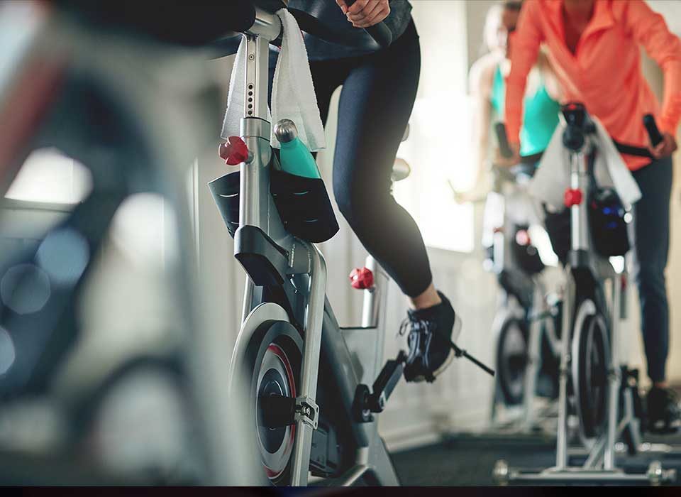 employees working out at a gym